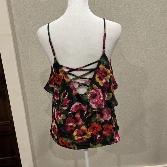 Paper Crane Women’s Shirt‎ Size Medium Crop Top Layered Criss Cross Back - Picture 5 of 11